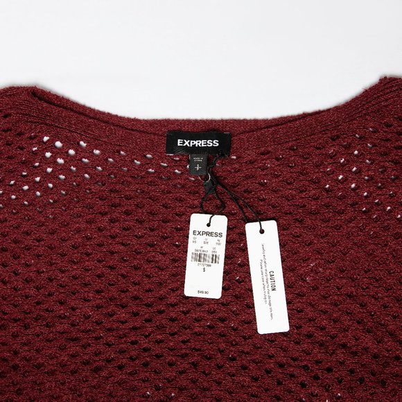 NEW! Merlot Open Stitch Dolman Sweater - Picture 5 of 6